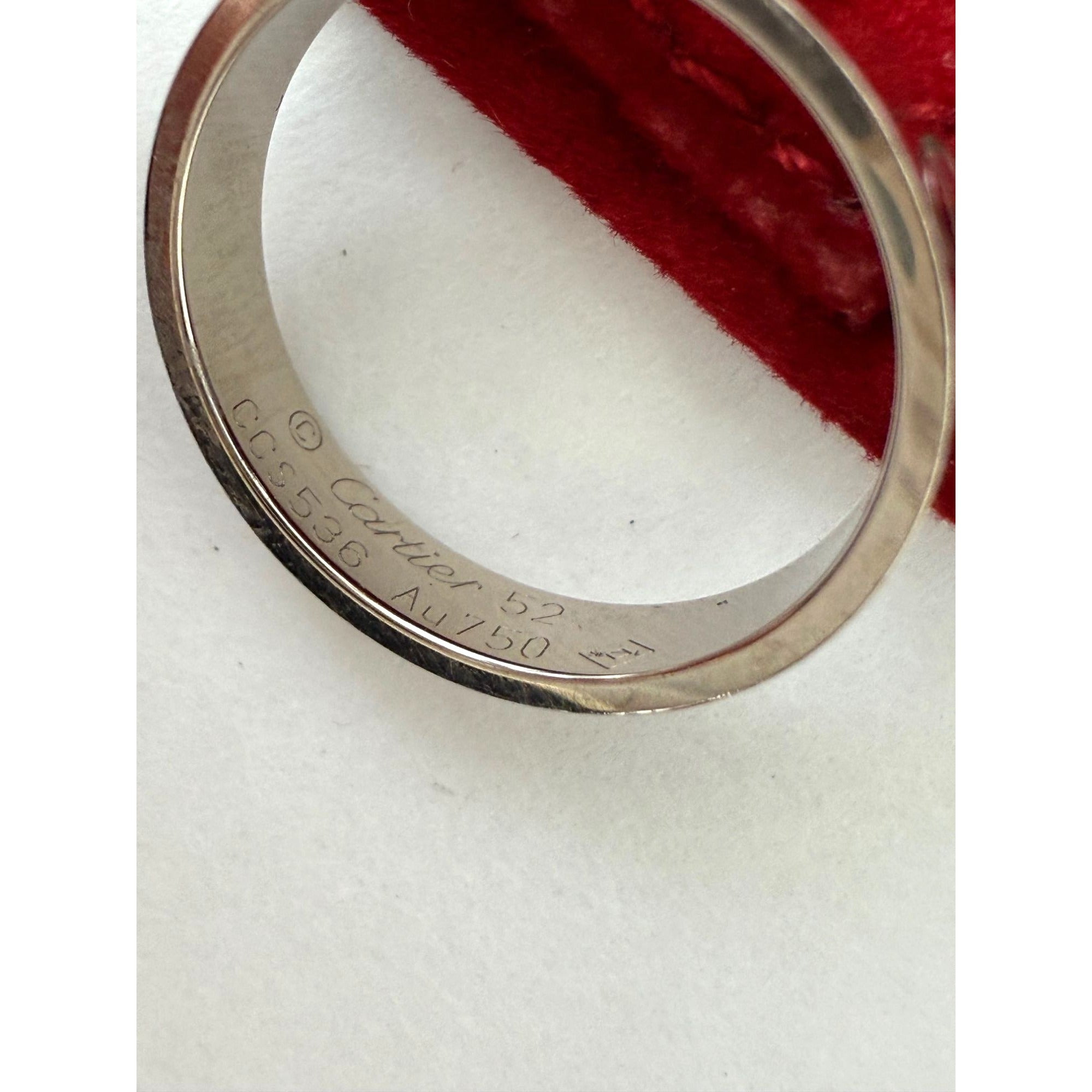 Cartier 18 K White Gold Love Small Model Wedding Band Ring Size 6 USA - 8