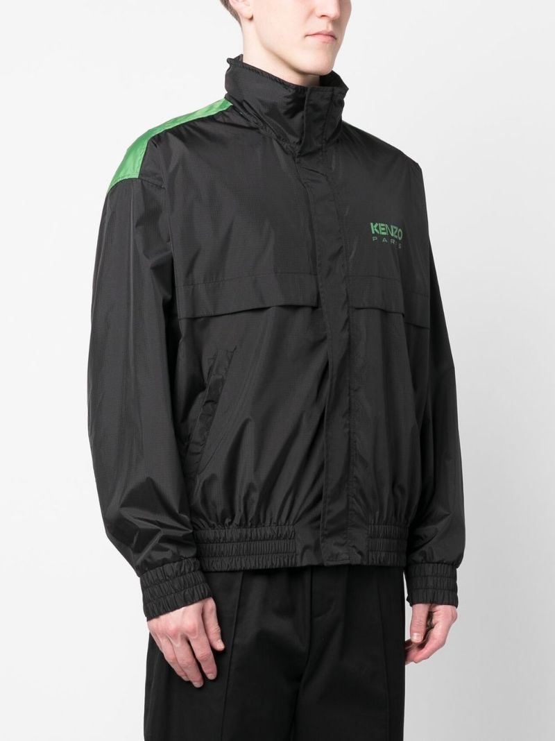 logo-print high neck windbreaker - 3