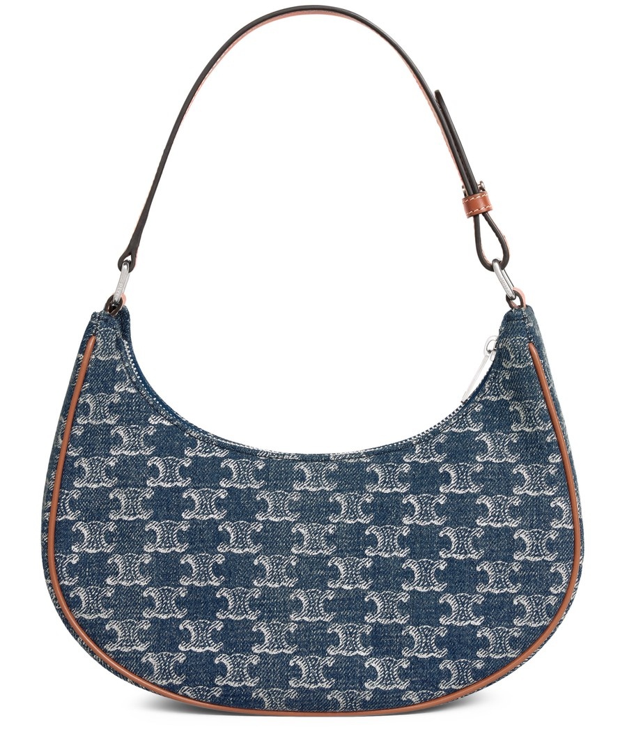 Ava bag in denim with Triomphe all-over and calfskin denim with Triomphe all-over - 2