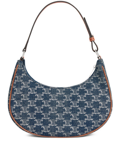 CELINE Ava bag in denim with Triomphe all-over and calfskin denim with Triomphe all-over outlook