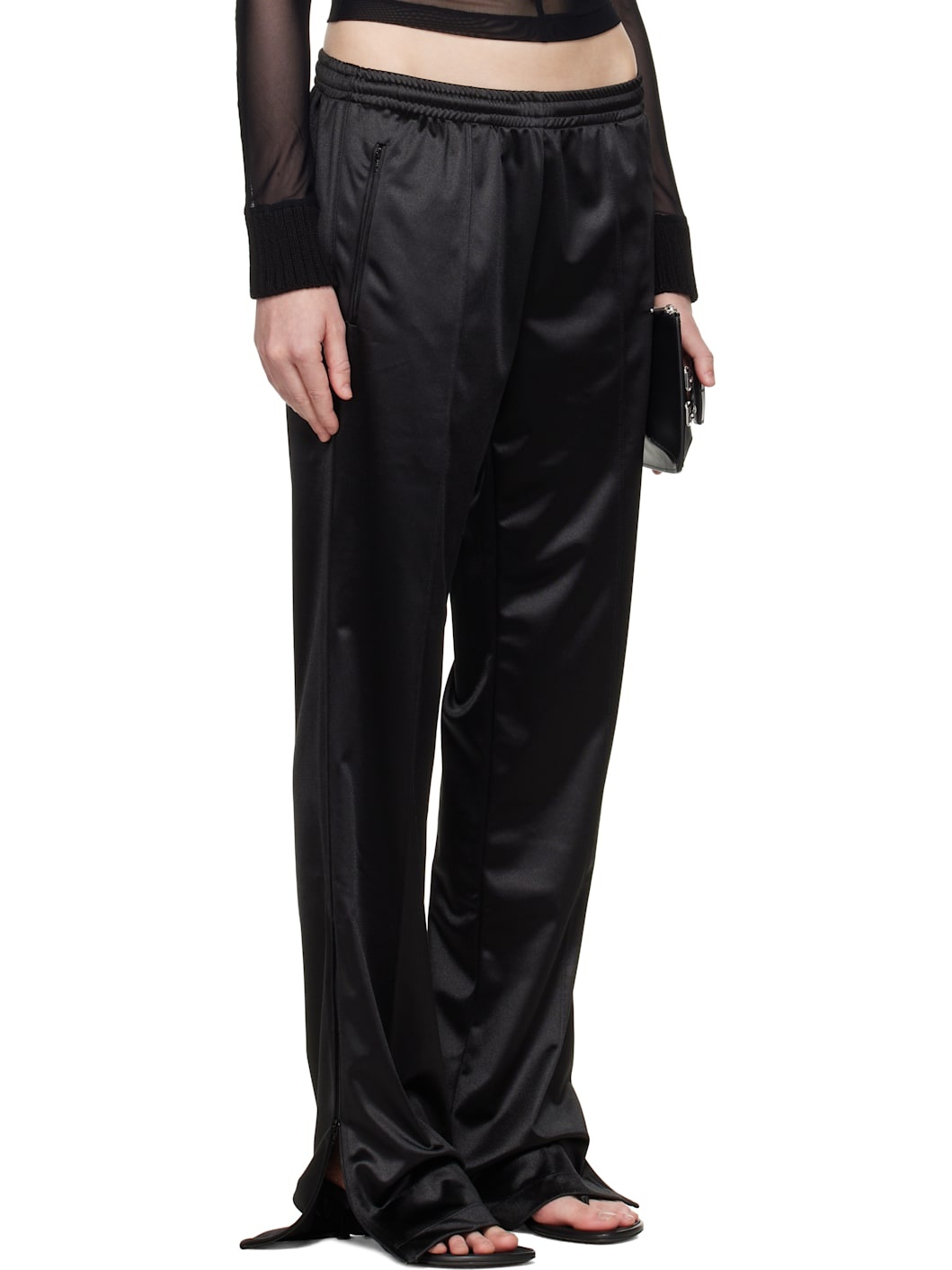 Black Polyester Jersey Lounge Pants - 2