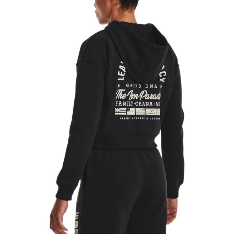 (WMNS) Under Armour Project Rock Heavyweight Terry Family Full-Zip Jacket 'Black' 1379002-001 - 4