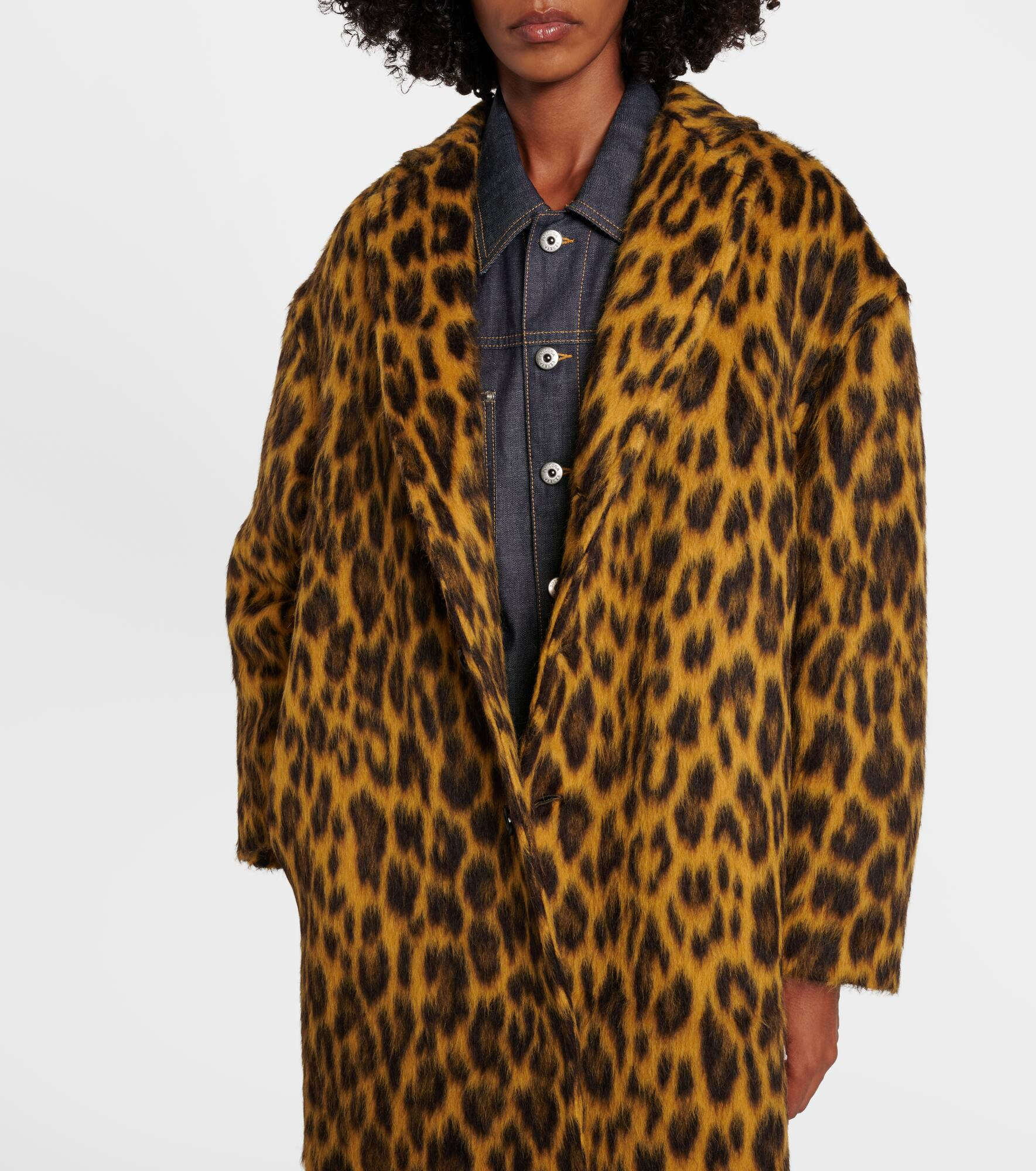Leopard-print alpaca, wool, and silk coat - 6