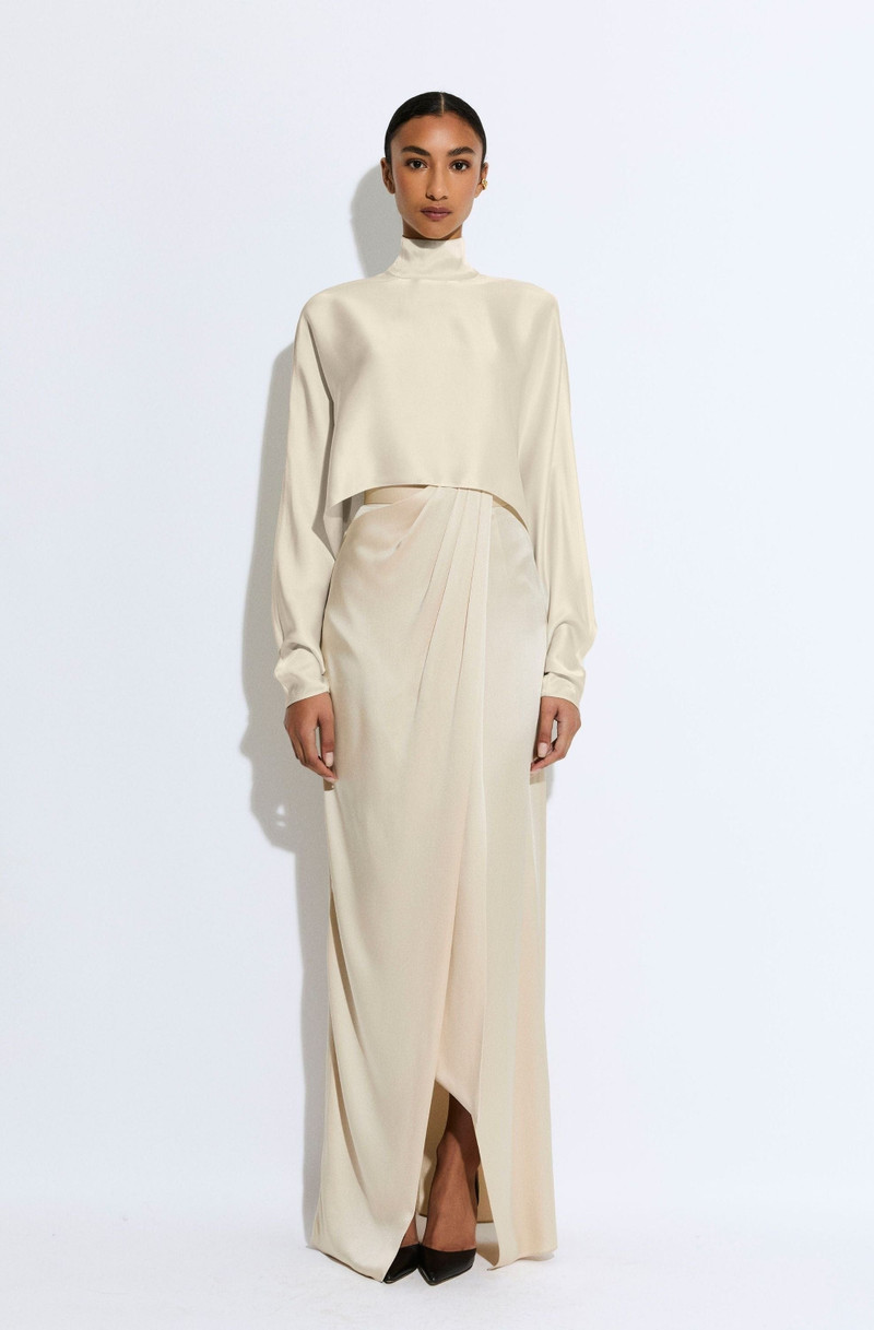 LAPOINTE Satin Wrap Maxi Skirt outlook