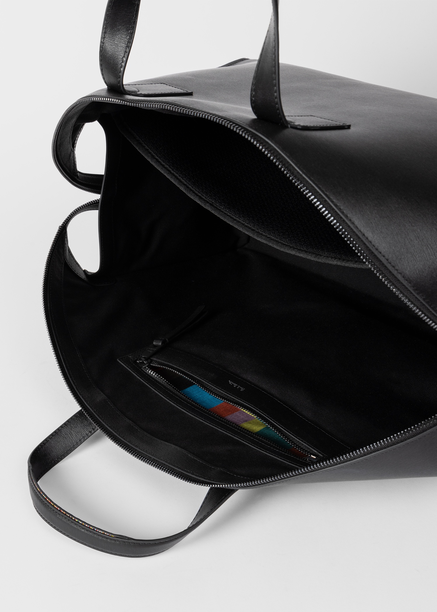 Black Grained Leather Holdall Bag - 5