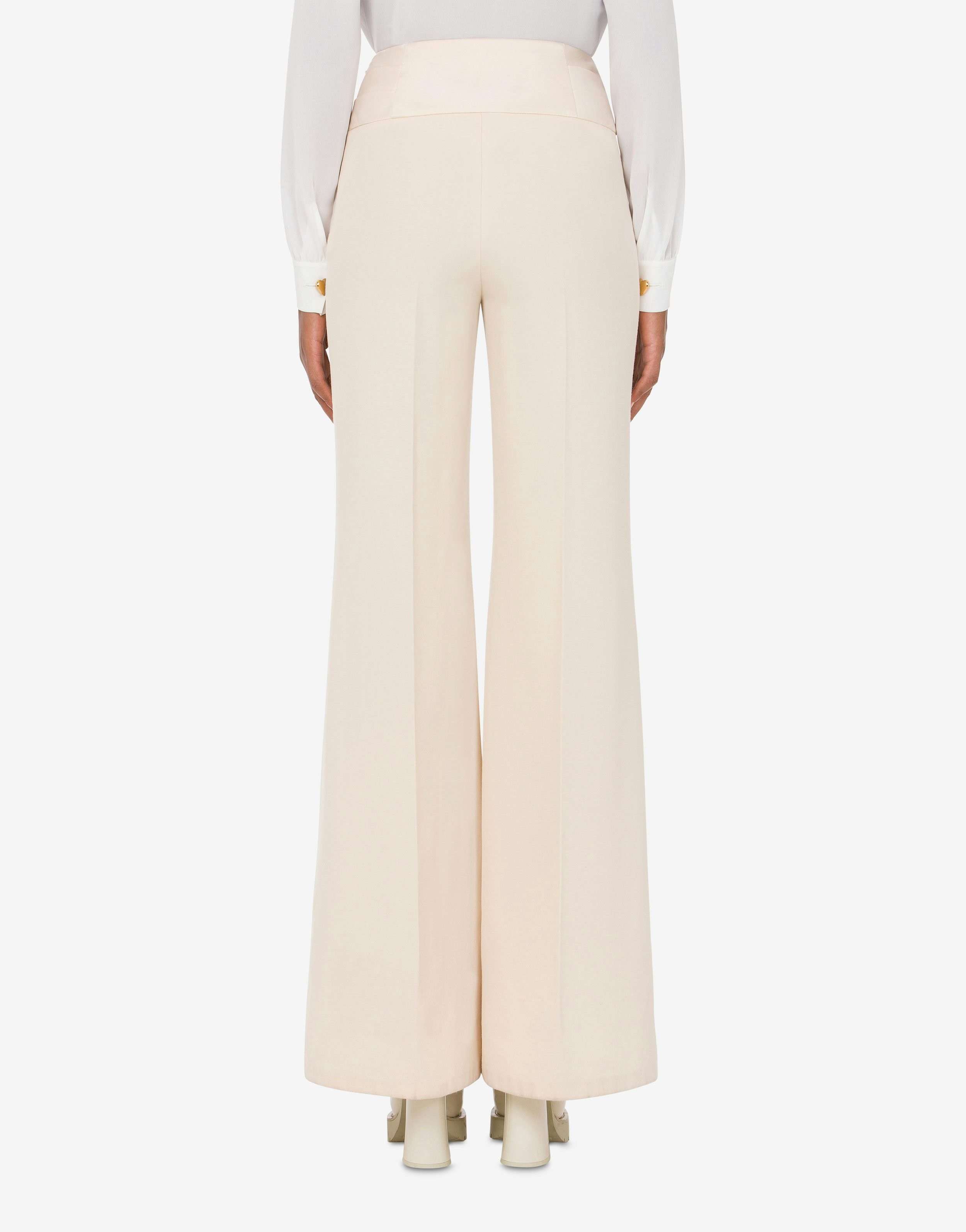 TUXEDO INSPIRED WOOL PALAZZO TROUSERS - 3
