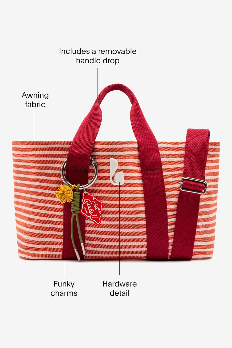 Americana Tote Bag In Tulip Awning Stripe 5