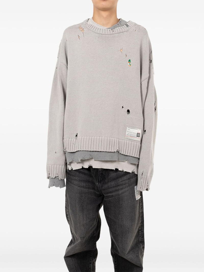 Maison MIHARAYASUHIRO layered distressed sweater outlook