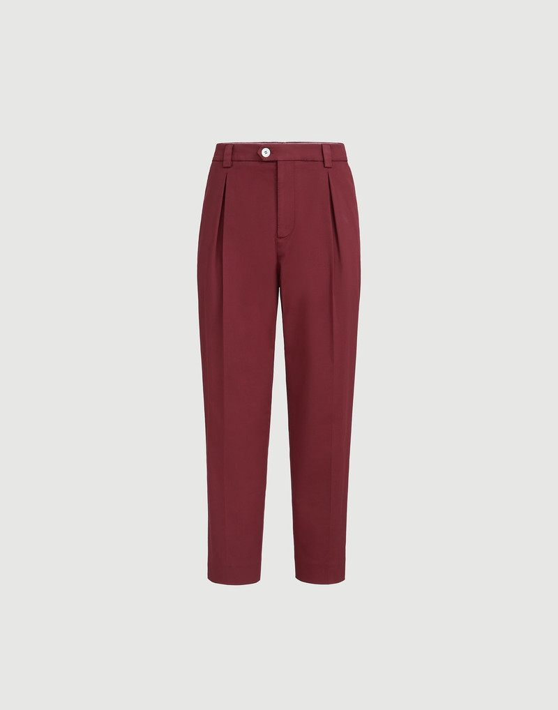 Garment-dyed trousers in American Pima cotton comfort gabardine with tee holder 1