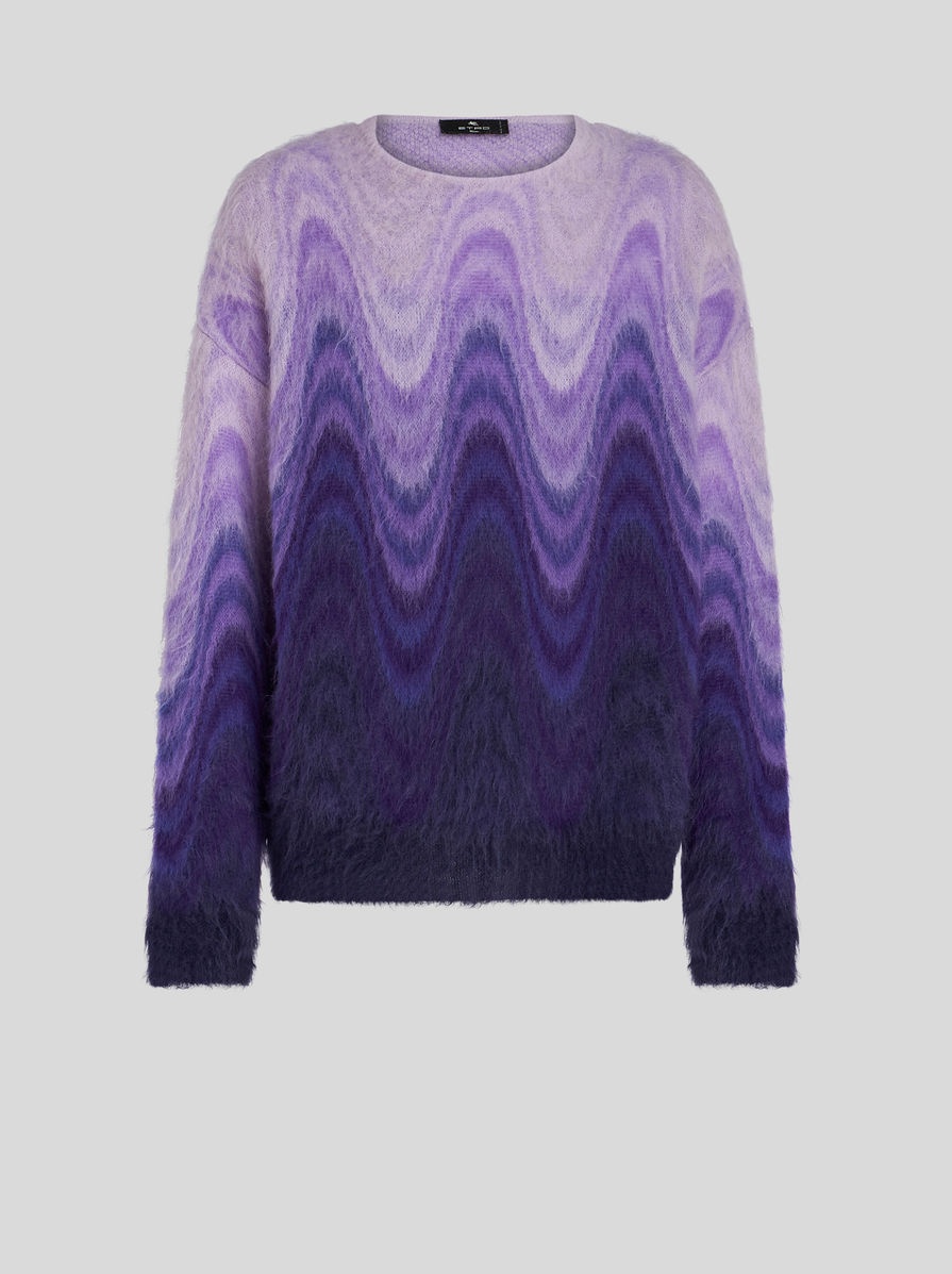 ROUND NECK JUMPER WITH DEGRADÉ WAVES - 1