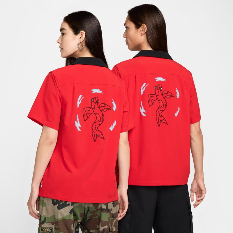 Nike Nike SB Short-Sleeve Button-Up Bowler Shirt 'Team Japan' FZ4057-657 outlook