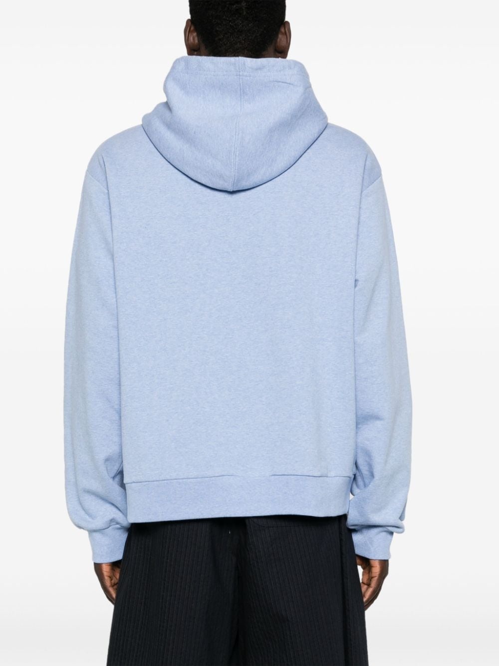 logo-patch cotton hoodie - 4