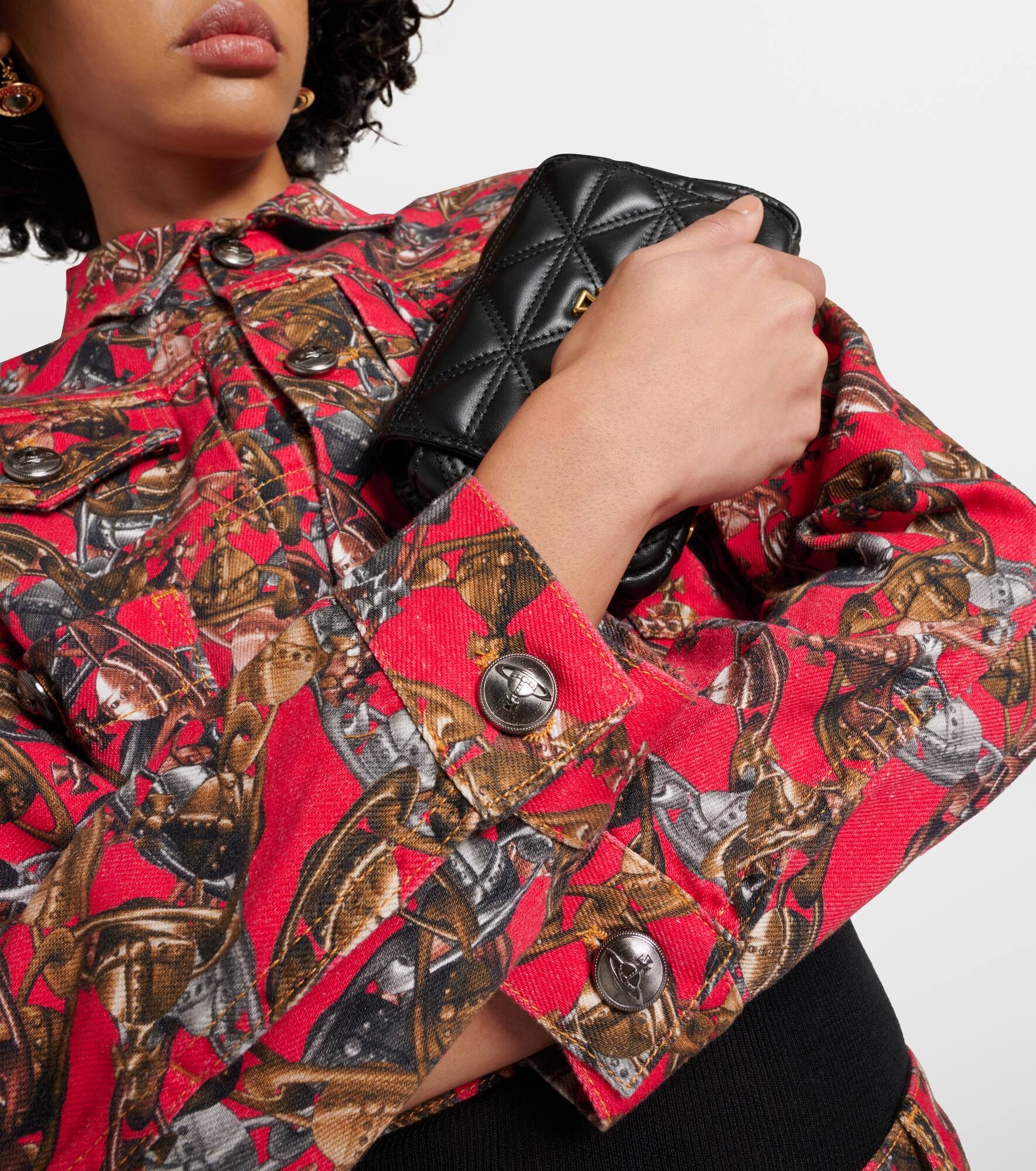 Printed cropped denim jacket - 5