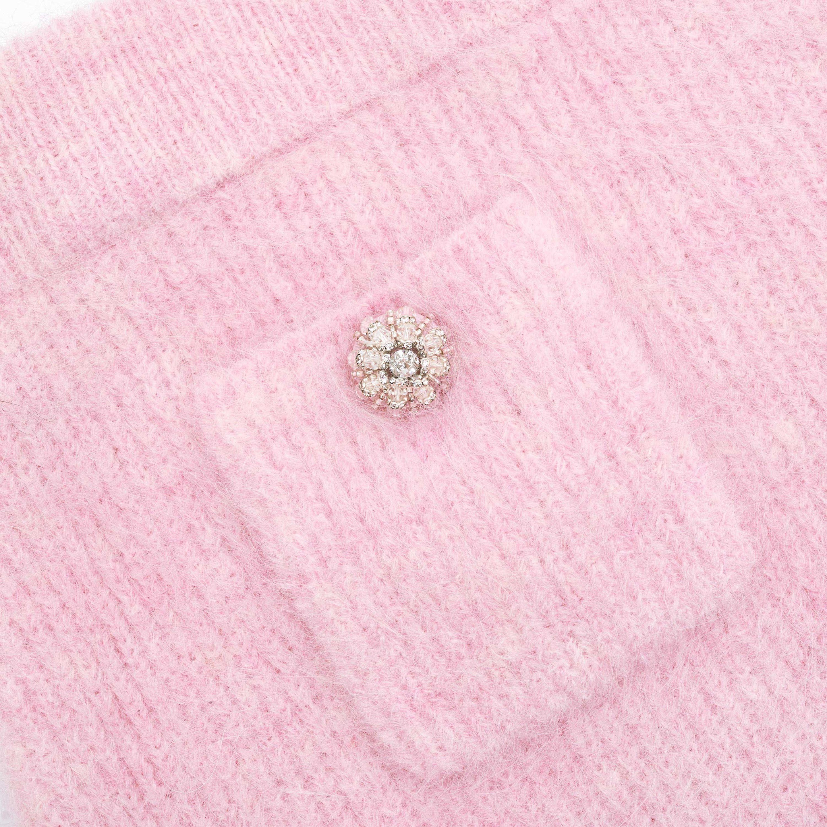Pink Fluffy Rib Knit Mini Skirt - 5