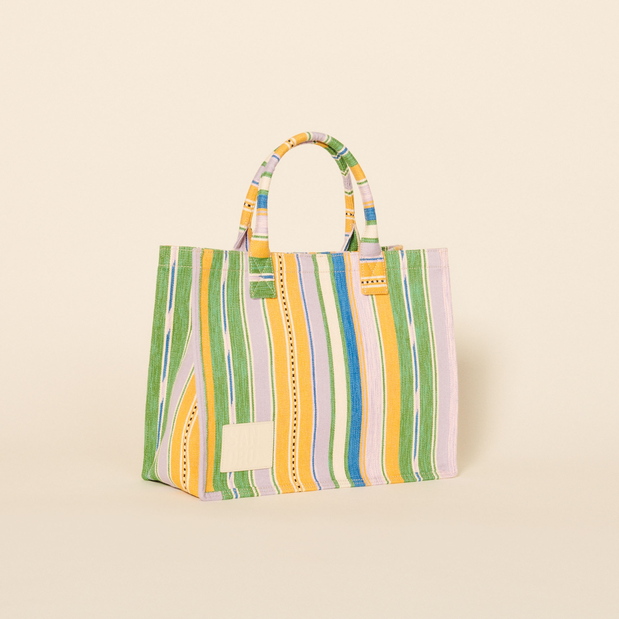 Tote bag in striped canvas - 2