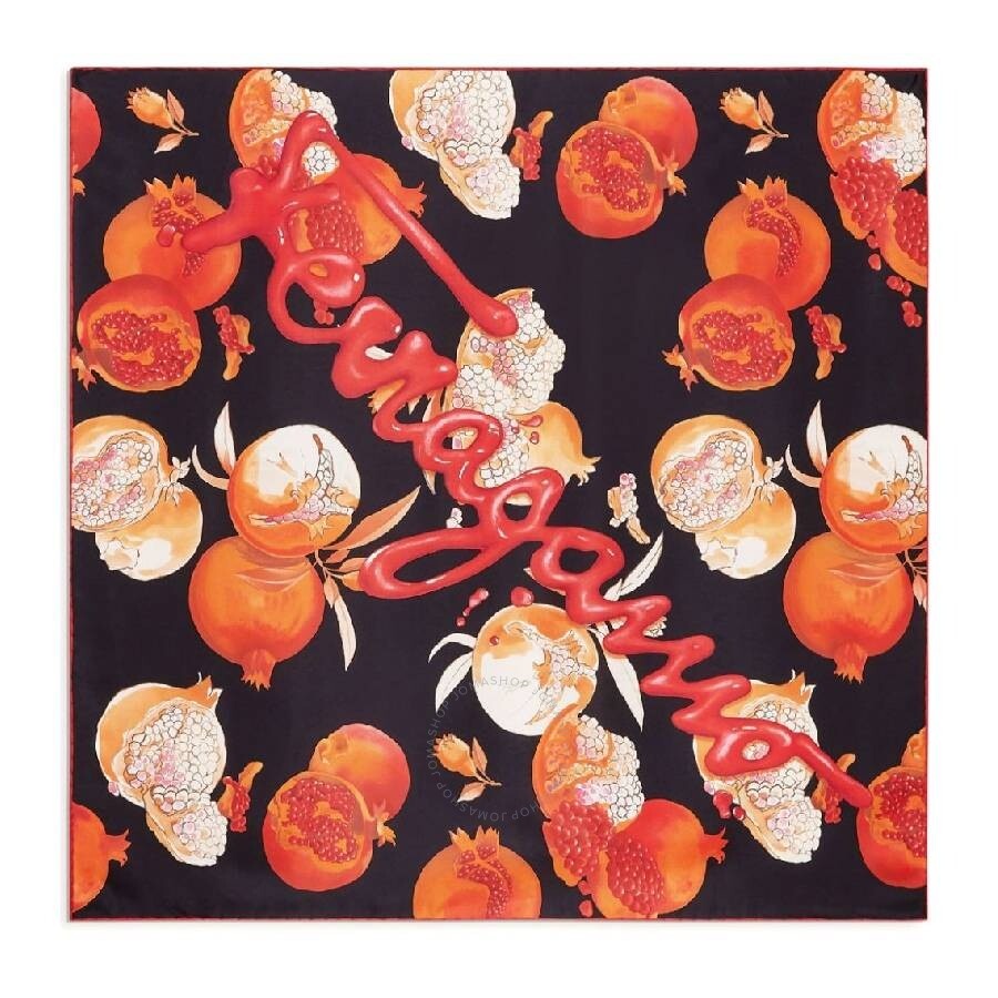 Ferragamo Pomegranate Print Silk Scarf - 1