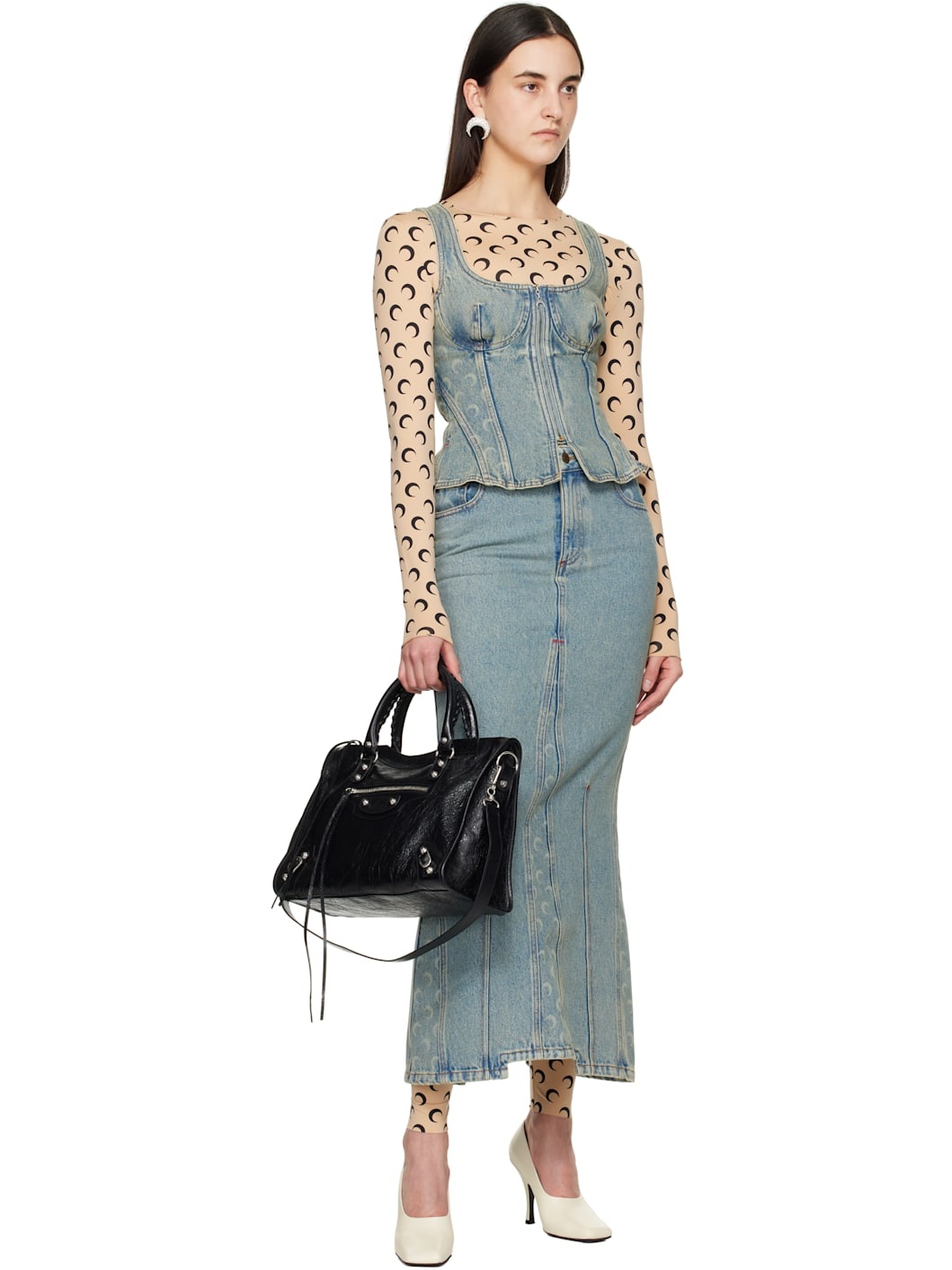 Blue Moon Laser Denim Maxi Skirt - 4