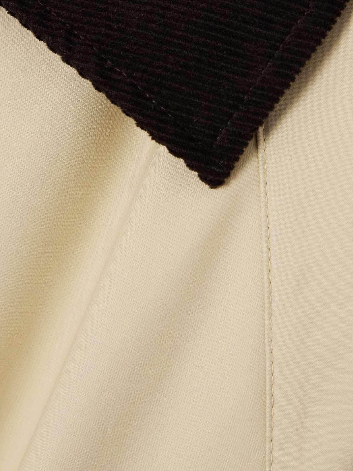 Corduroy-trimmed coated-canvas jacket Beige - 5