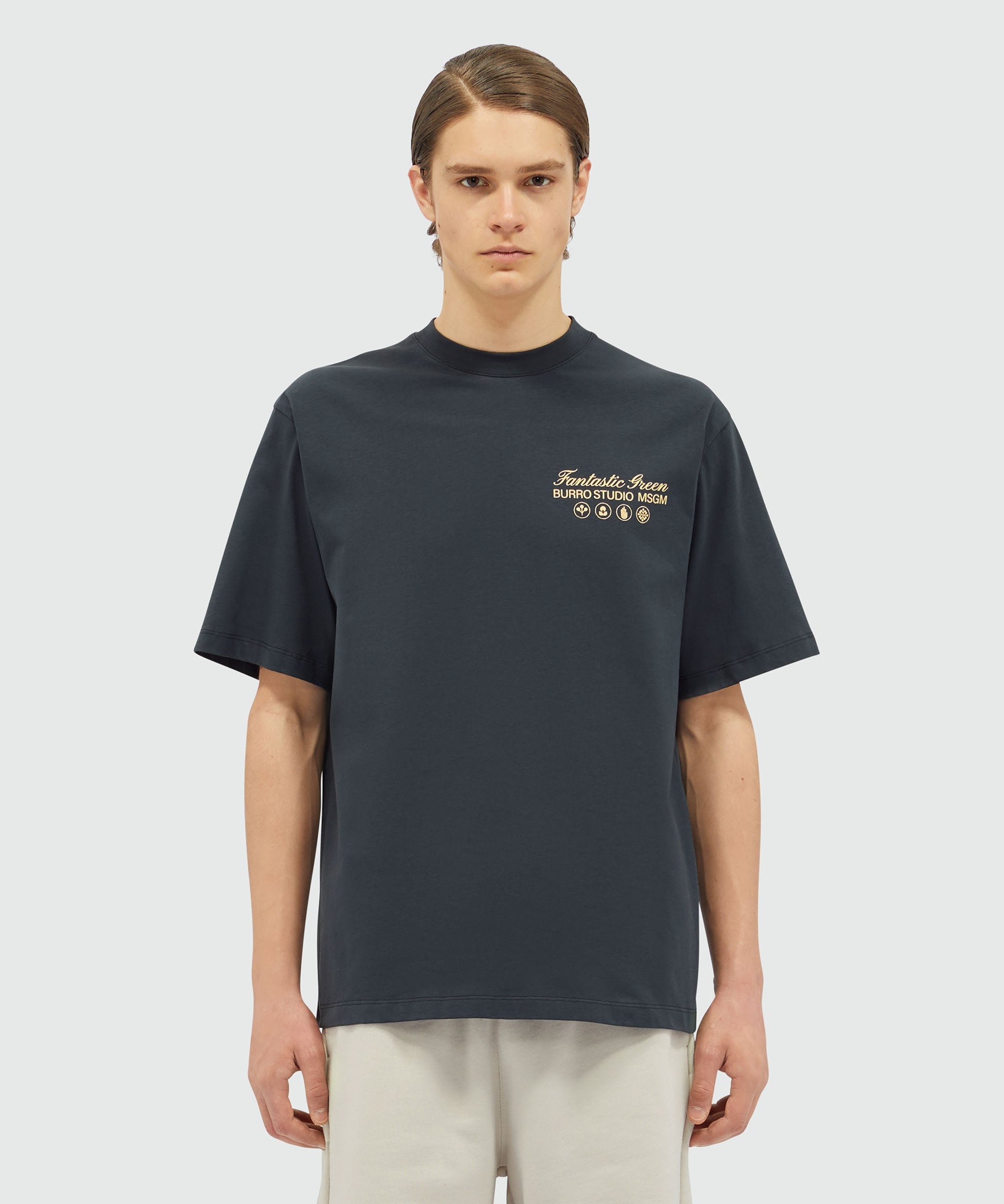 Organic cotton "Fantastic Green Burro Studio" navy blue T-shirt - 2