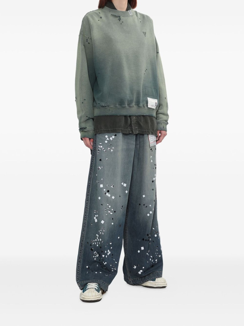Maison MIHARAYASUHIRO distressed embroidered sweatshirt outlook