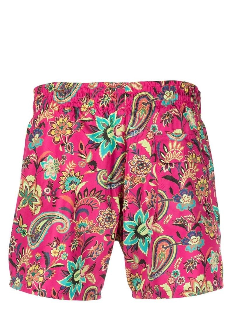 floral-print drawstring swim shorts - 2