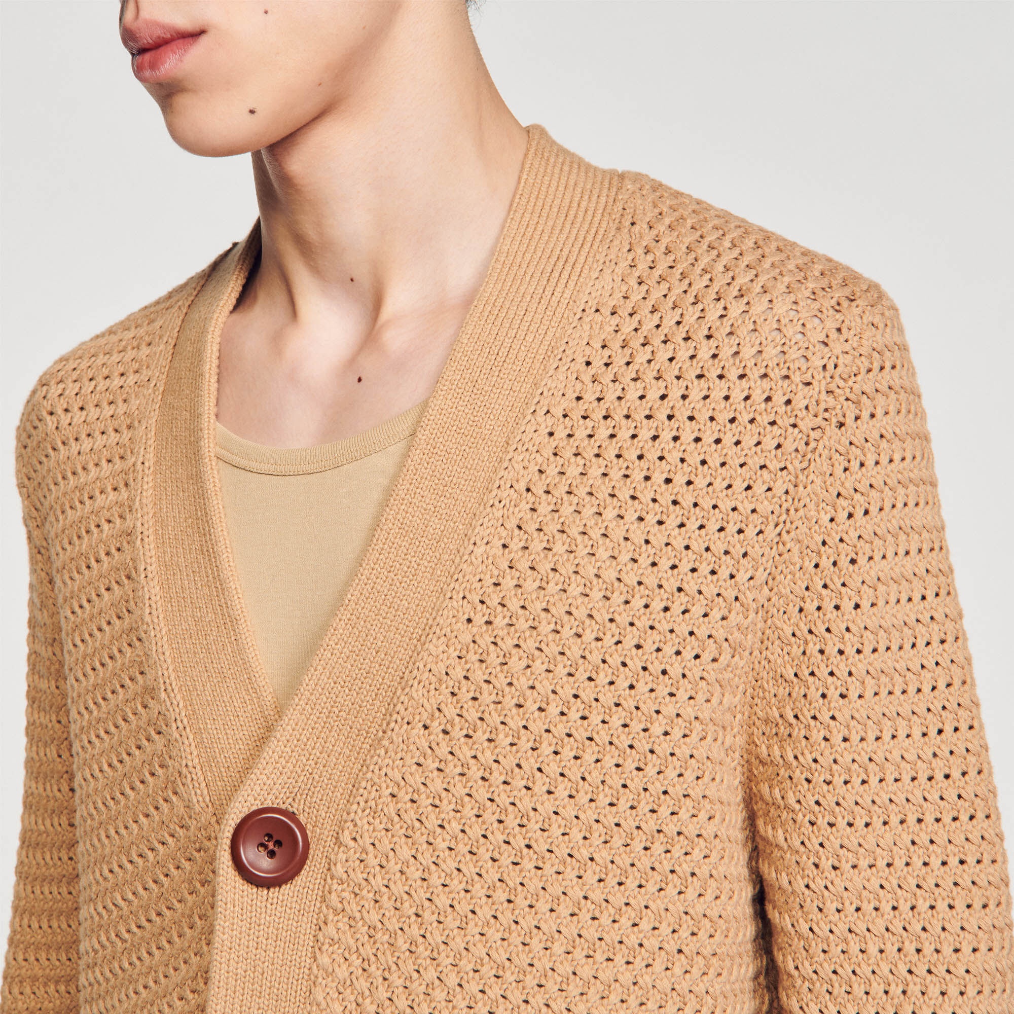 OPENWORK KNIT CARDIGAN - 4