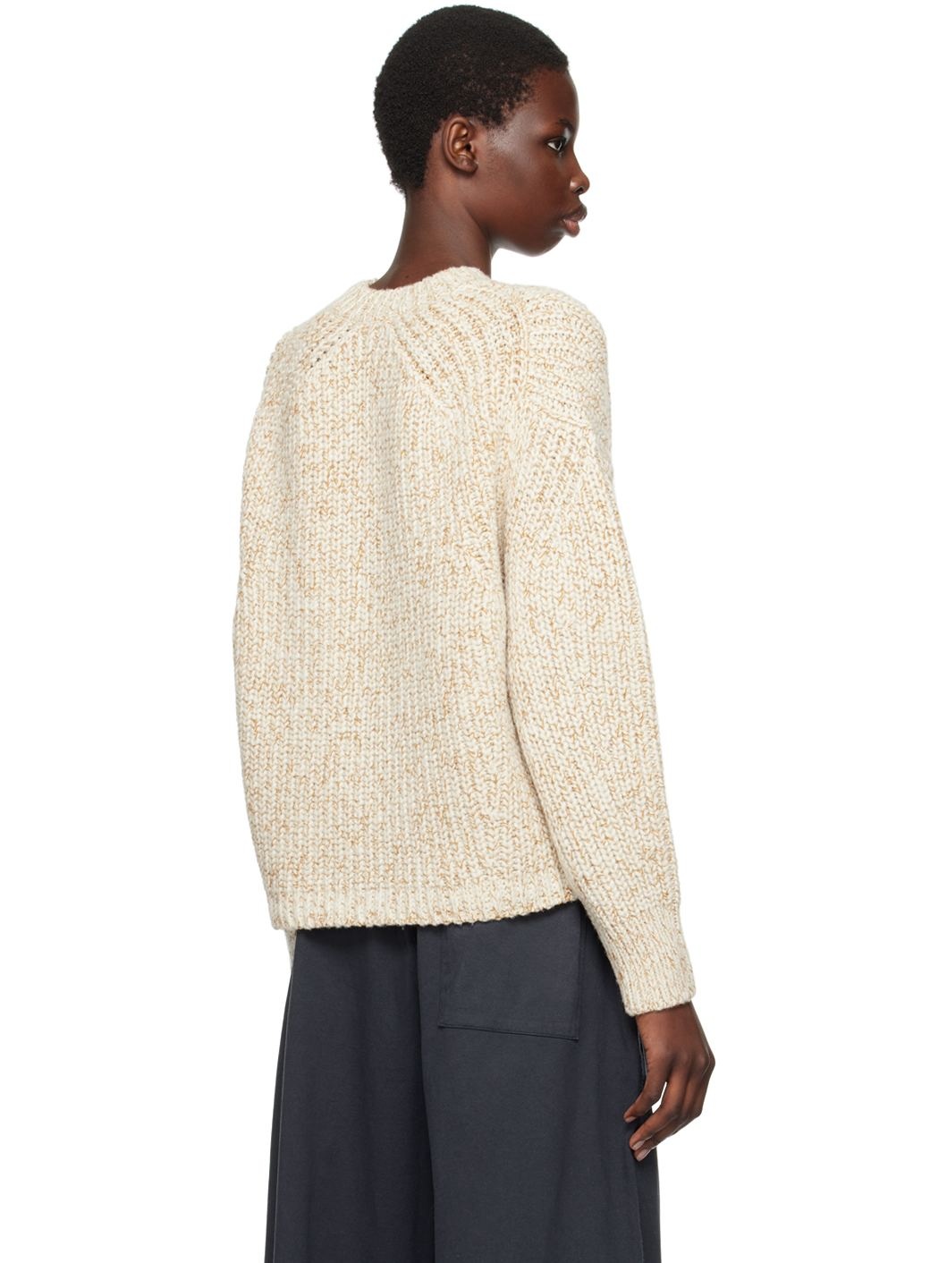 Beige Virgin Wool Sweater - 3