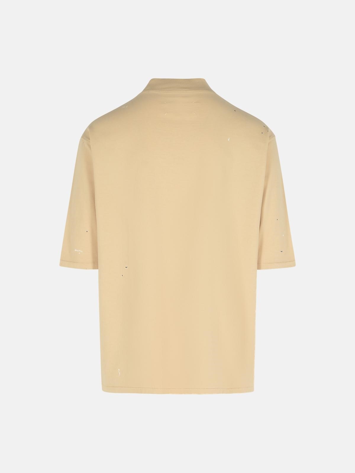 BEIGE COTTON T-SHIRT - 3