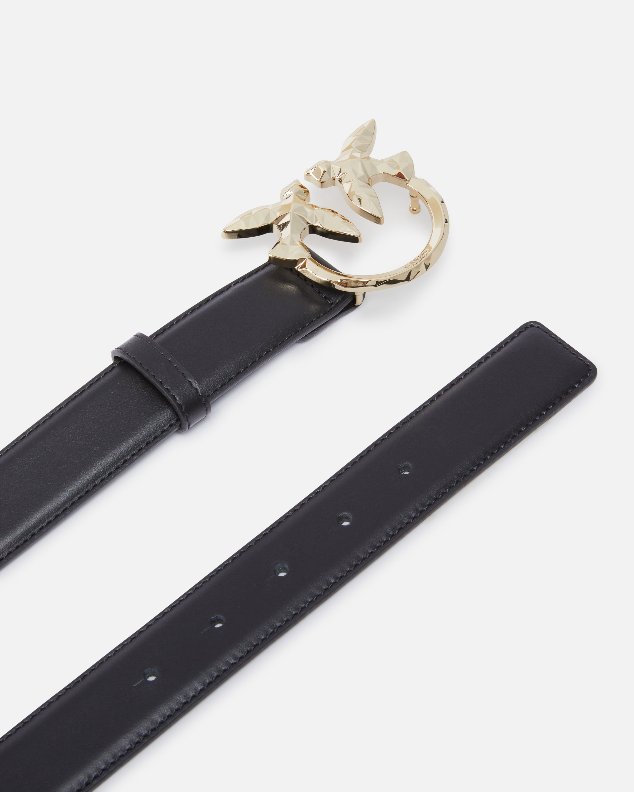 3CM LEATHER BELT WITH BIRD BUCKLE PINKO GALLERIA. - 3