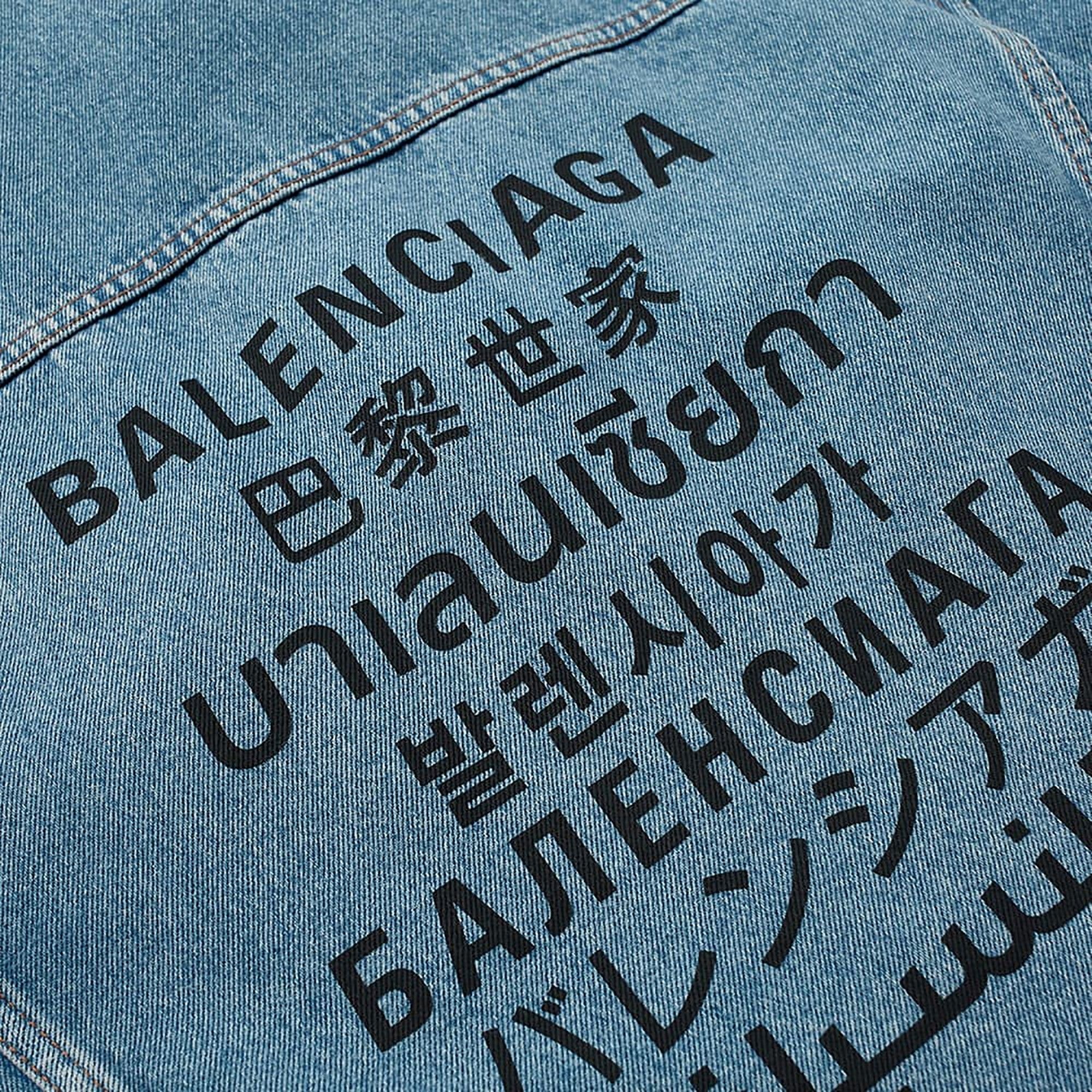 Balenciaga Languages Denim Jacket 'Stone Wash Indigo' - 3