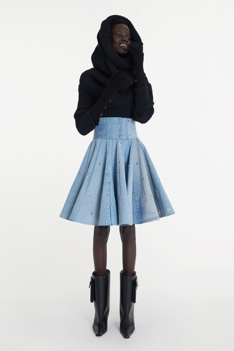 KNIT SNOOD TOP 와 GLOVES BLACK 1