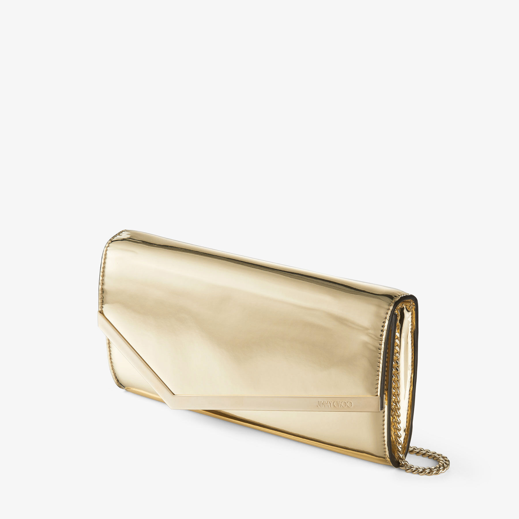 Emmie
Gold Mirror Fabric Clutch Bag - 2