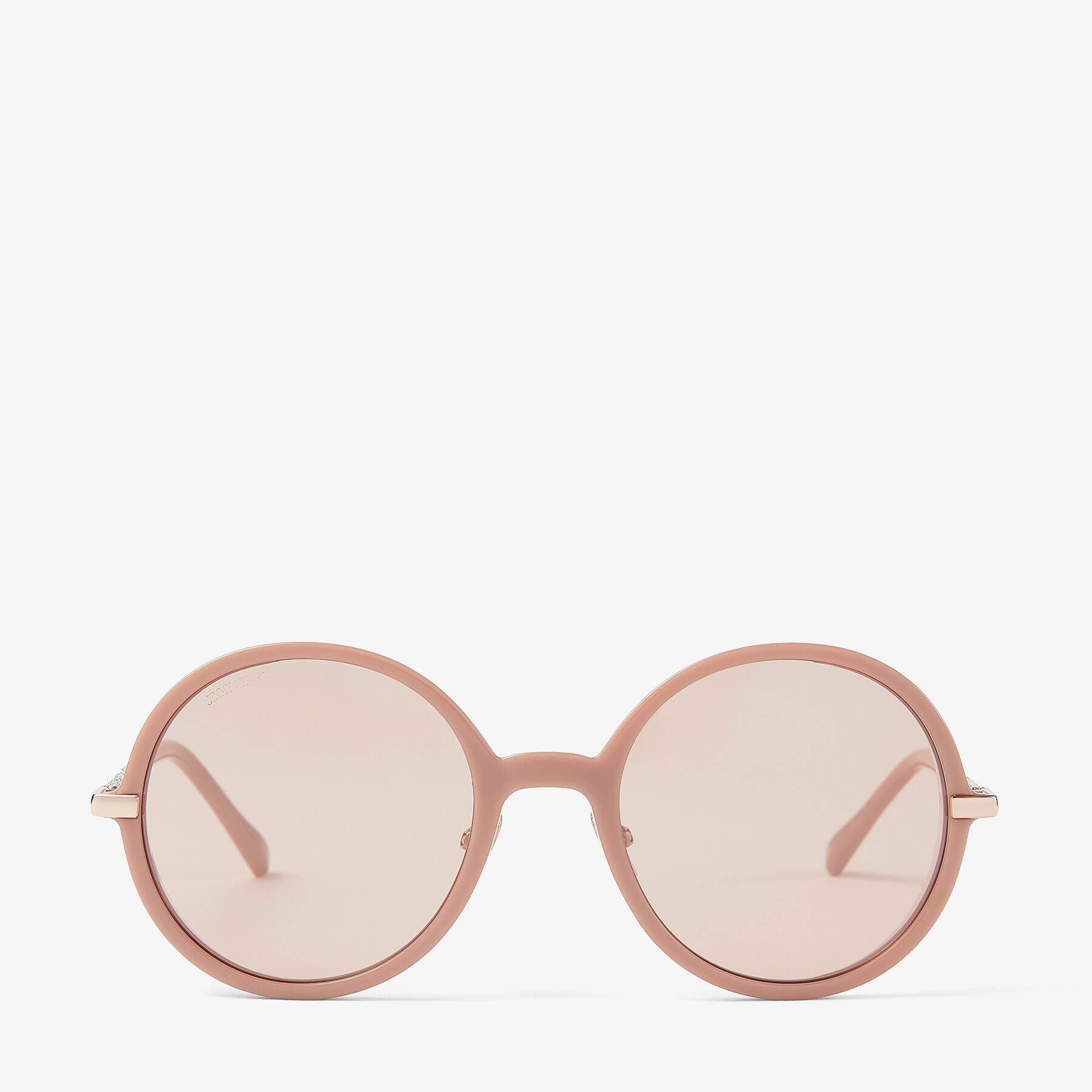 Ema
Nude Round-Frame Sunglasses with Glitter - 1