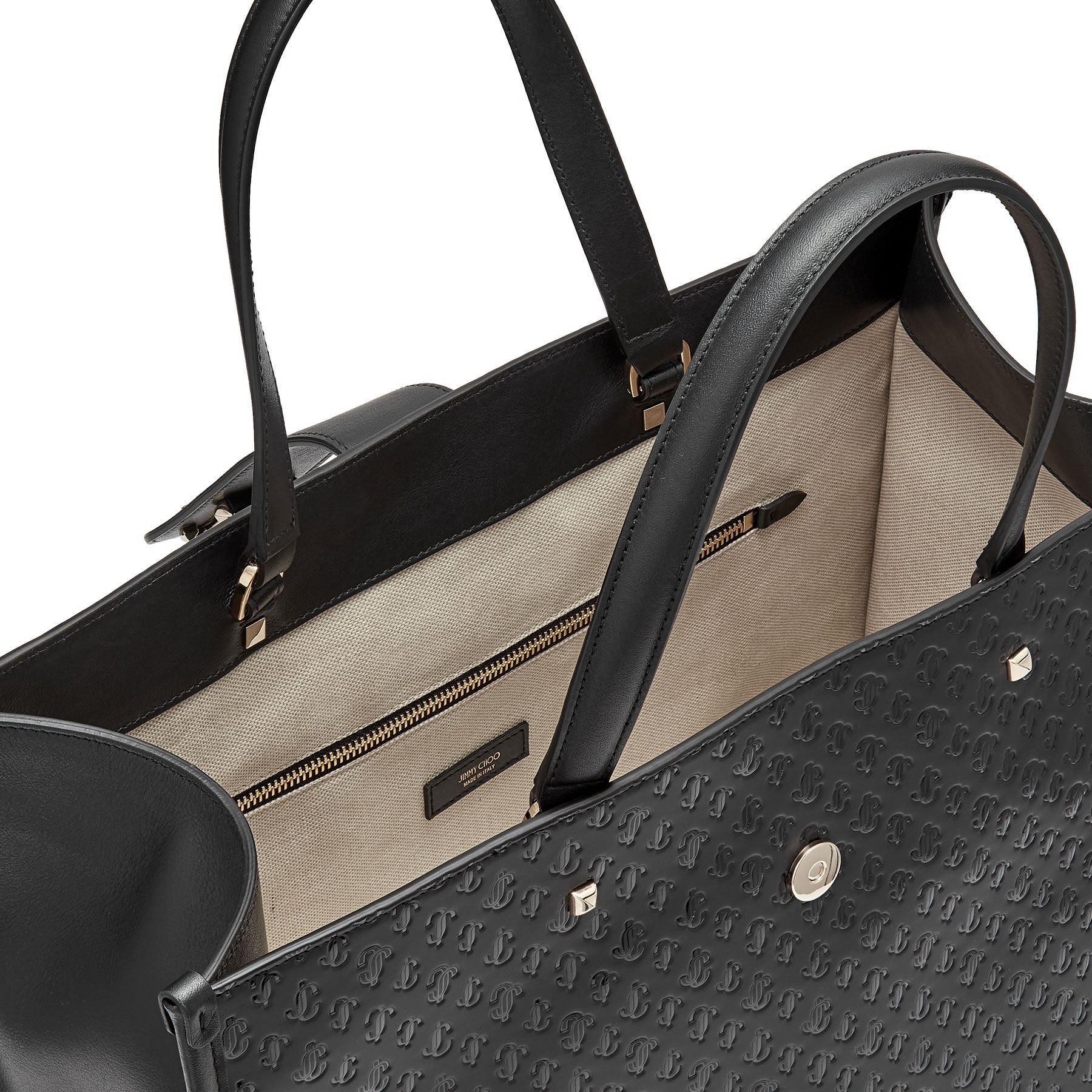 Varenne Tote L
Black JC Monogram Pattern and Leather Tote Bag - 3