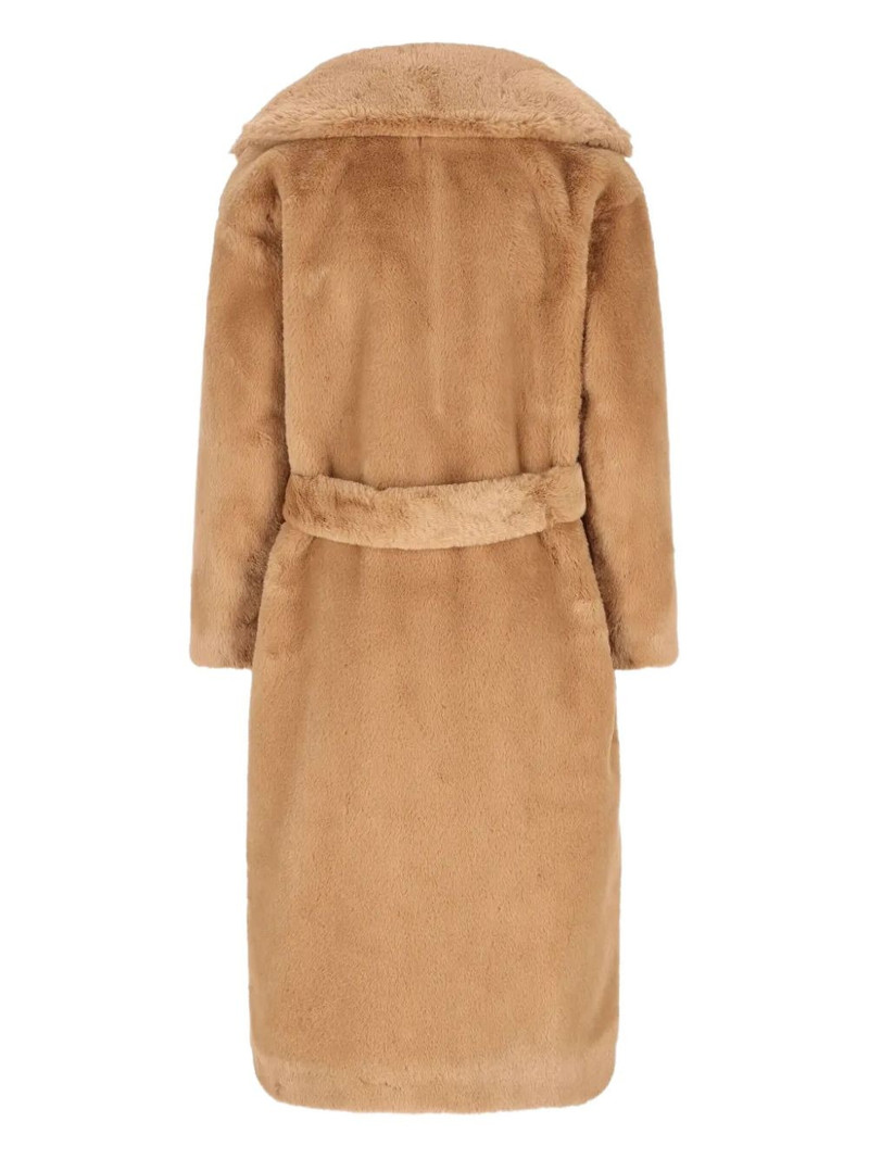 Herno belted faux-fur coat outlook