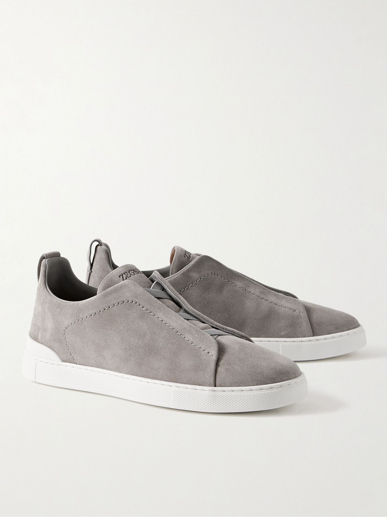 Triple Stitch™ Suede Slip-On Sneakers Gray - 4