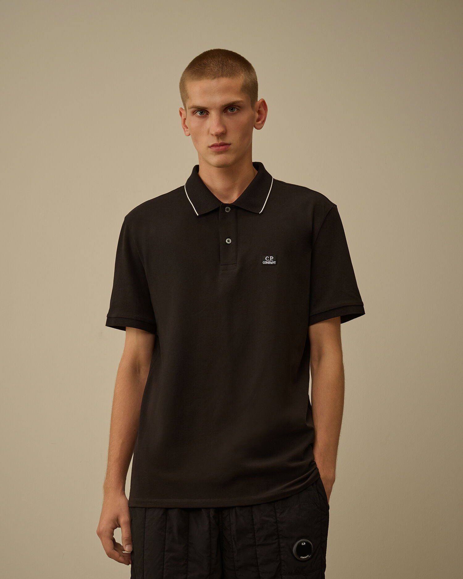 Stretch Piquet Short Sleeve Striped Collar Polo - 3