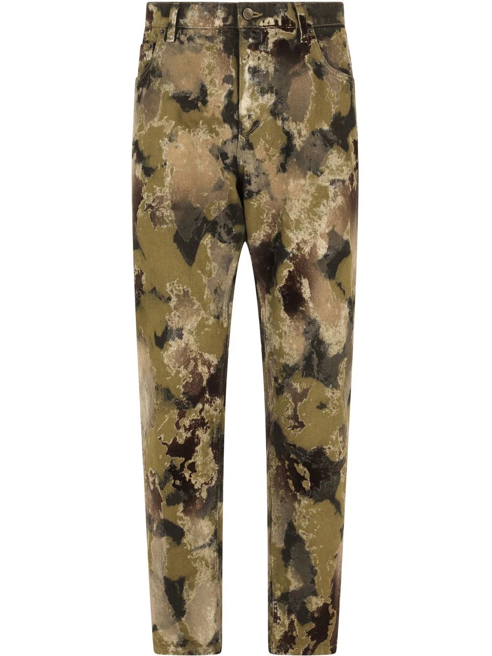 camouflage-print straight leg jeans - 1