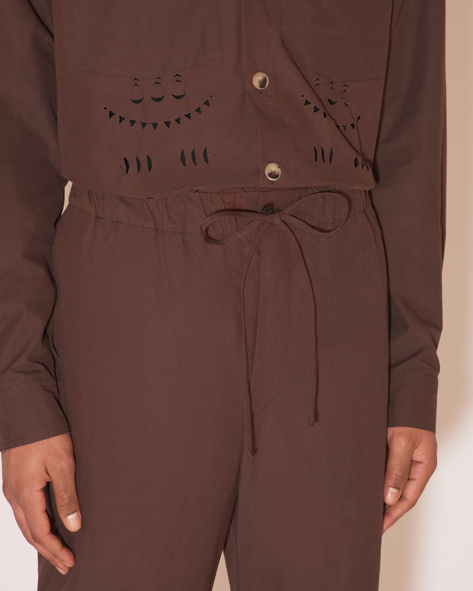 JAIN - Heavy poplin relaxed pants - Dark brown - 5