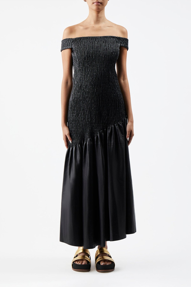 GABRIELA HEARST Veloso Dress in Leather outlook