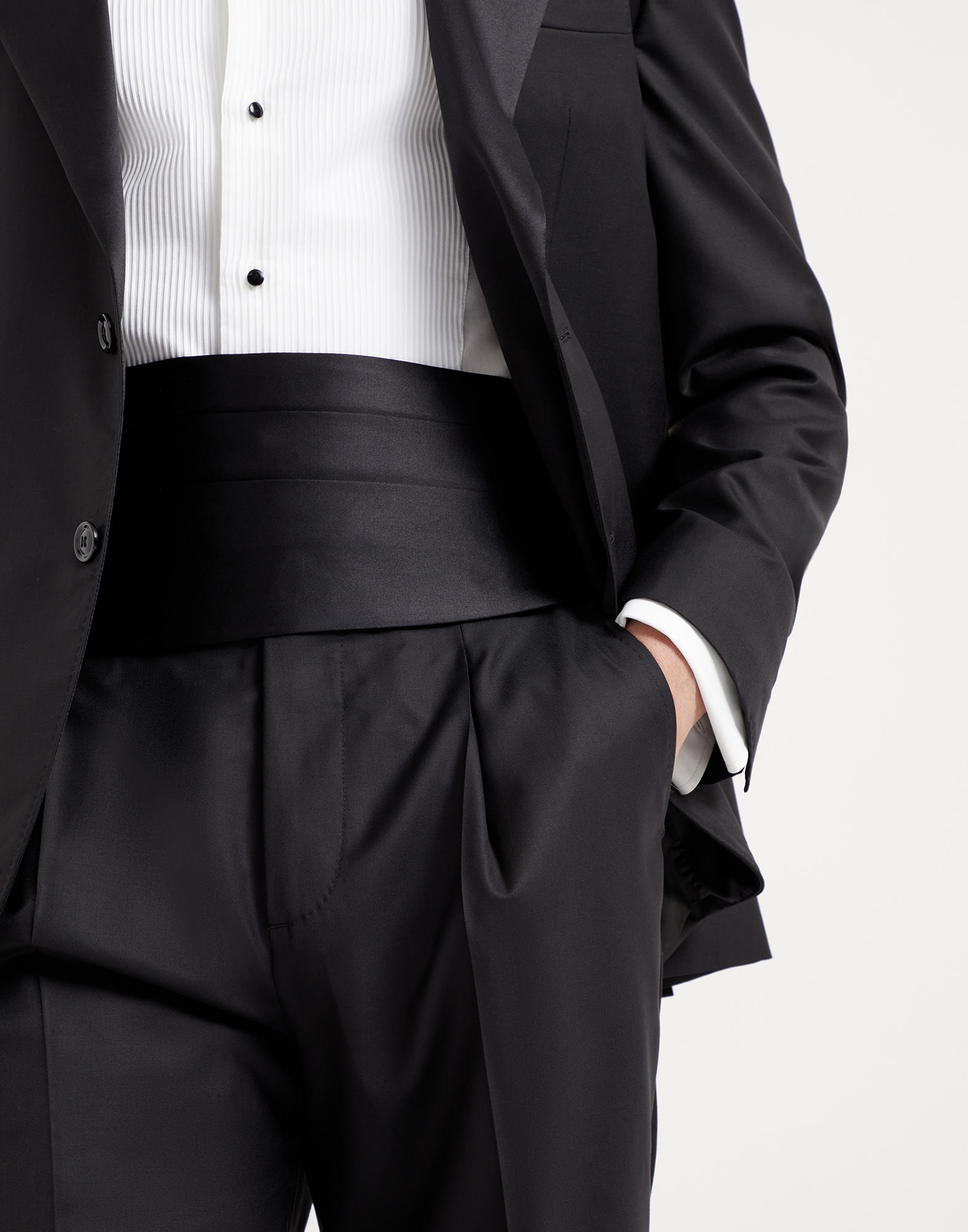 Cotton and silk satin cummerbund - 3