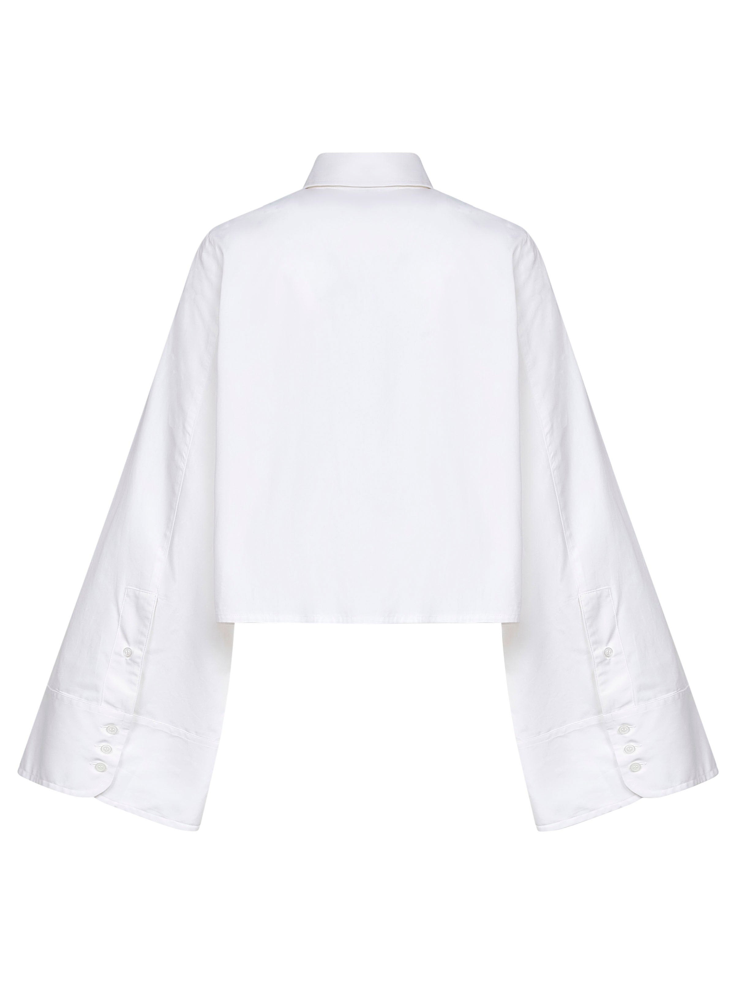 White cotton deconstructed shirt - 2