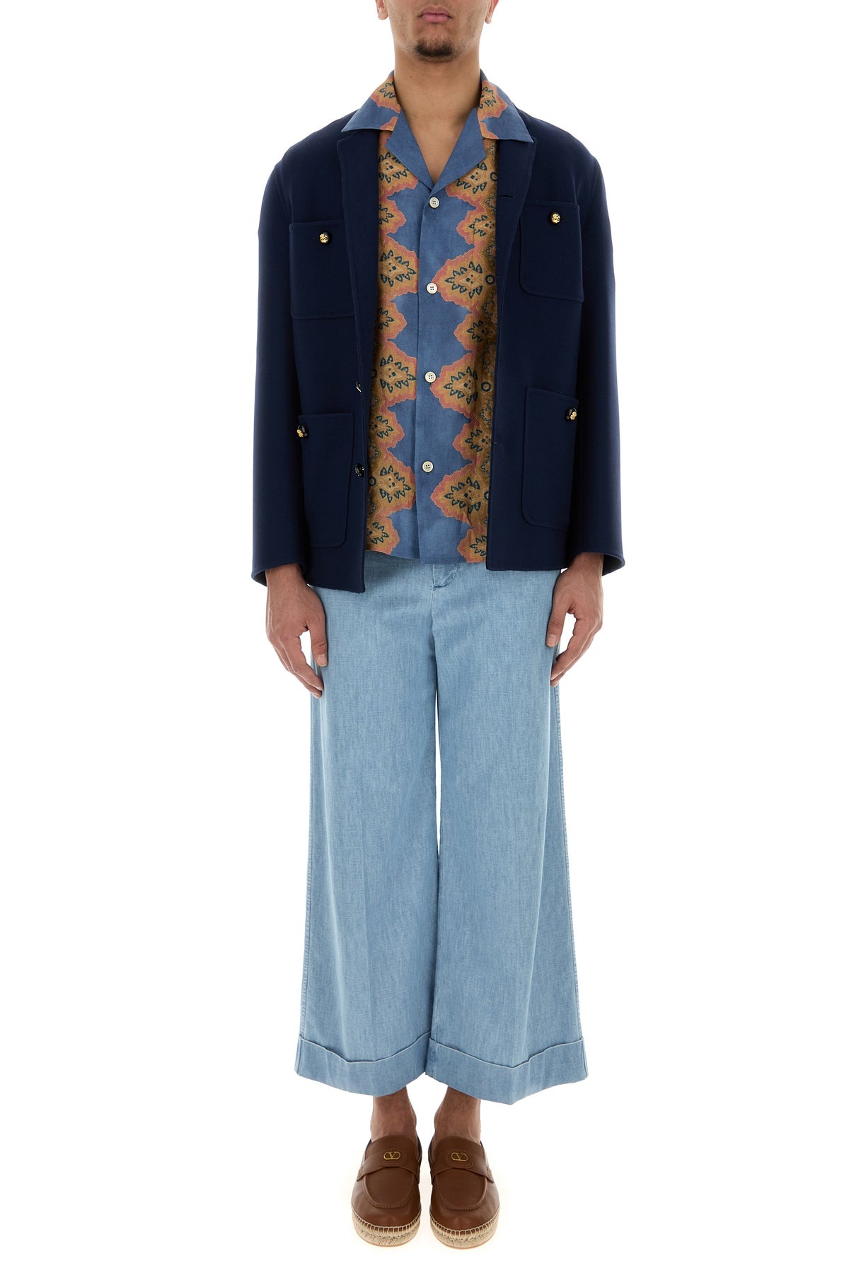 Light blue denim wide-leg jeans - 6