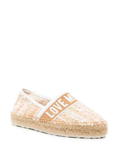 Moschino logo-embroidered frayed-detailing espadrilles outlook