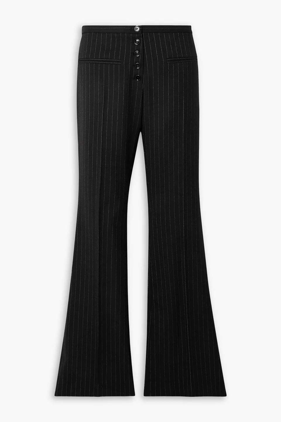 Pinstriped stretch-wool flared pants - 1