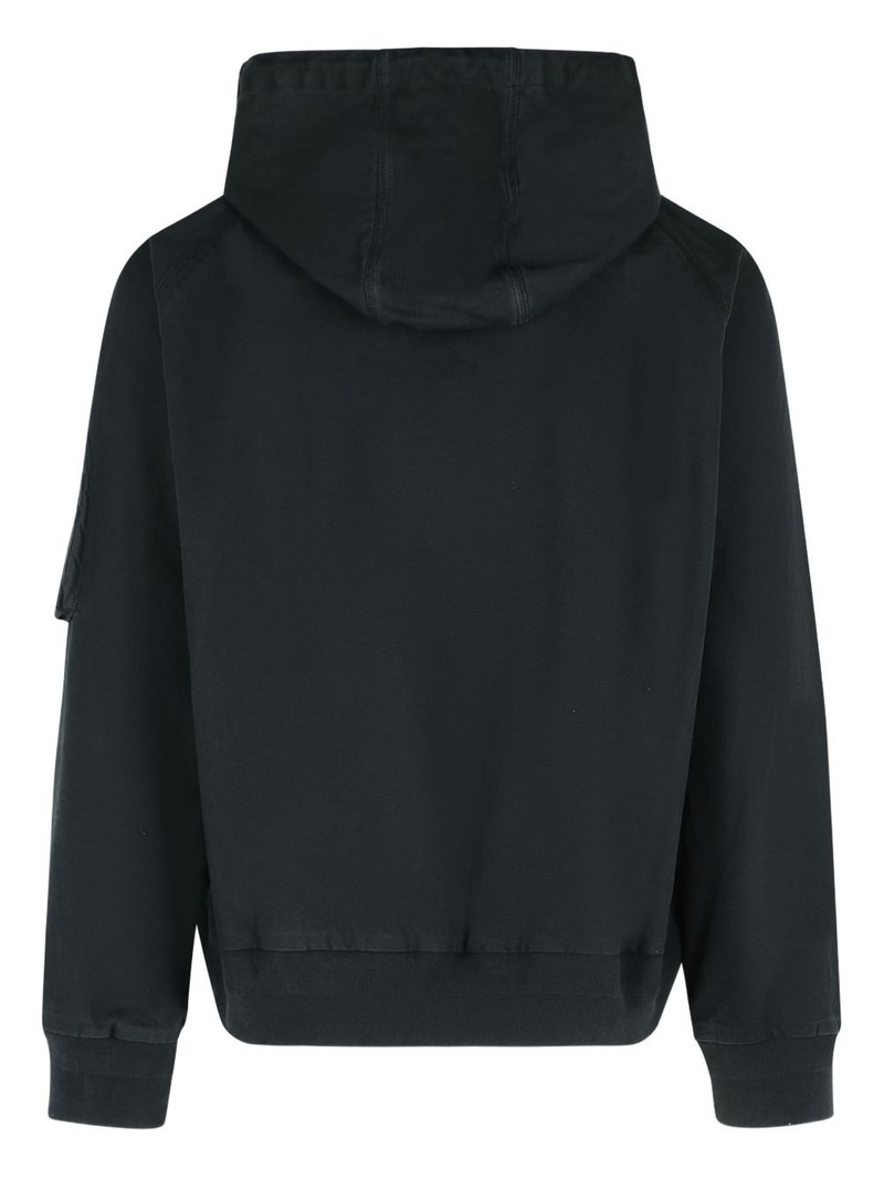 sacai hooded logo-patch bomber jacket outlook