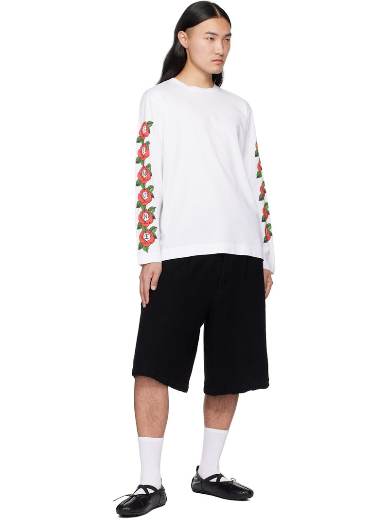 Simone Rocha White Cluster Rose Logo Print T-shirt outlook