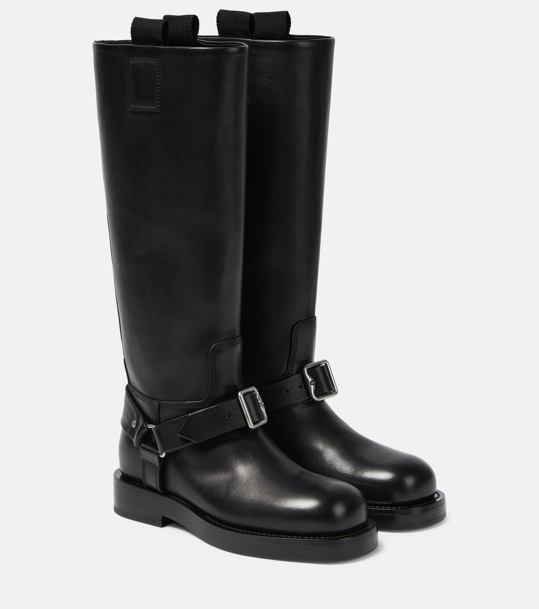 Saddle leather knee-high boots - 1