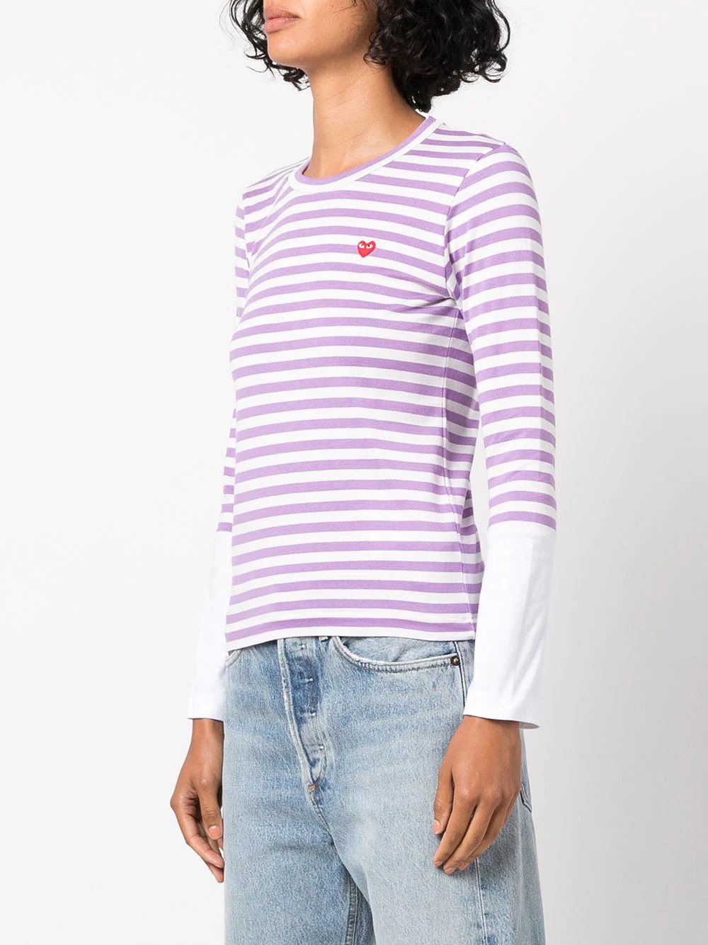 heart-patch cotton T-shirt - 3