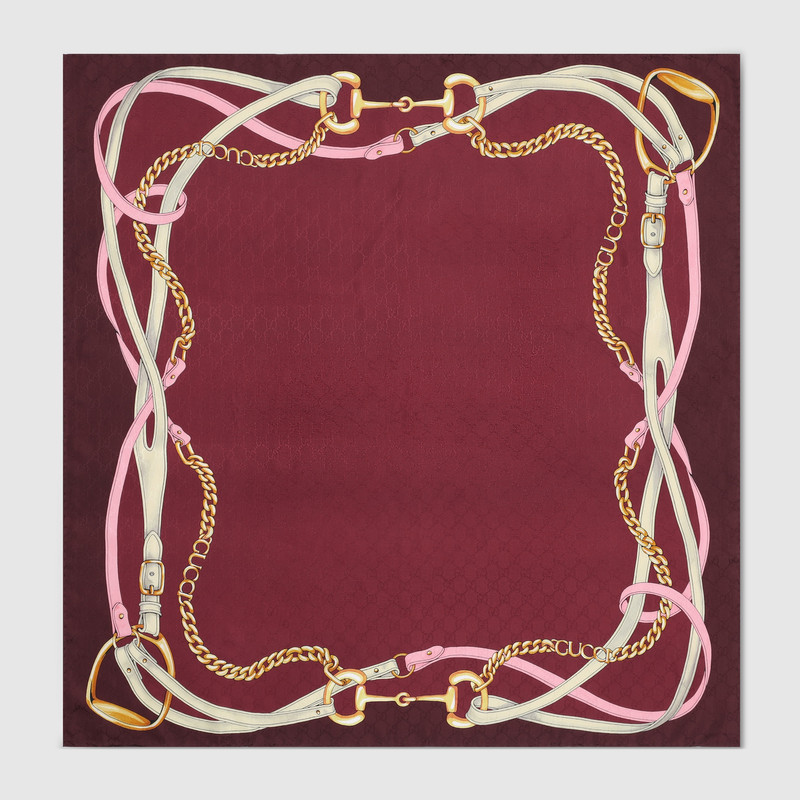 Printed GG silk jacquard carré 1